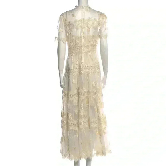 Zimmermann Tropicale Antique Maxi Dress Gown Lace Embroidered Silk Ivory 1 RARE! - Picture 9 of 9